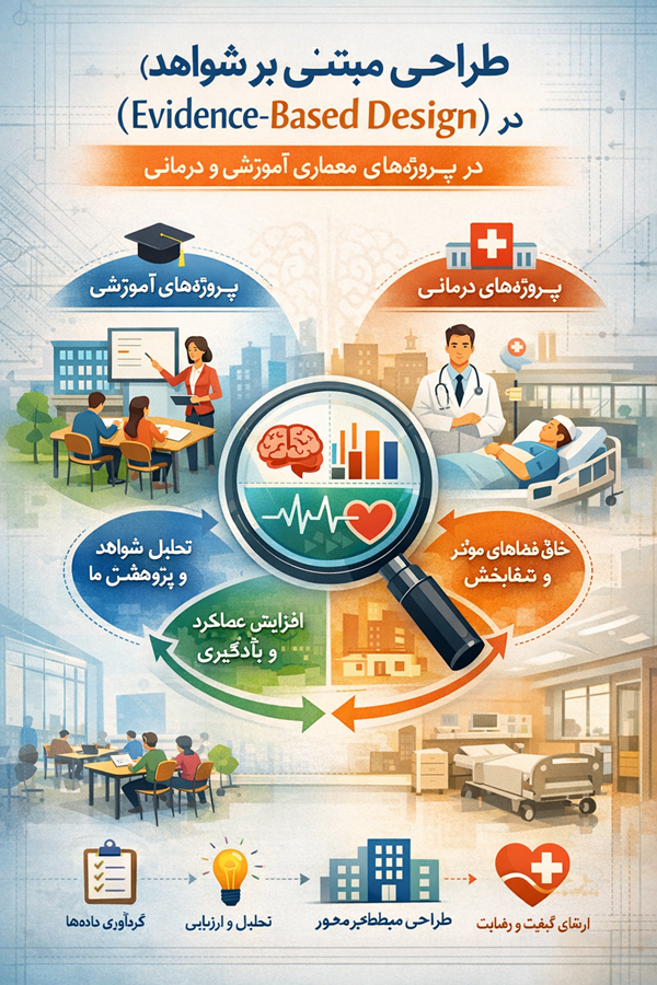 طراحی مبتنی بر شواهد (Evidence-Based Design) در پروژه‌های معماری آموزشی و درمانی